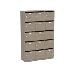 MEUBLE PAQUERETTE 15 portes lettres - L120 cm à cadenas