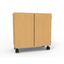 ARMOIRE BASSE 2 portes battantes  - L85 cm sur roulettes