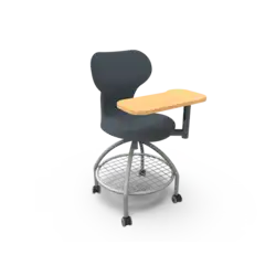 CHAISE MOROCO Coque Polypropylène tablette écritoire roulettes auto-freinée