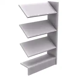 RAYONNAGE SATURNE structure mélaminé - H150 cm 1 tablette droite et 3 tablettes inclinées