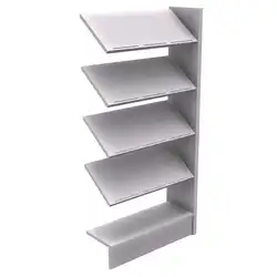 RAYONNAGE SATURNE structure mélaminé - H180 cm 1 tablette droite et 4 tablettes inclinées