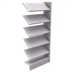 RAYONNAGE SATURNE structure mélaminé - H200 cm 1 tablette droite et 5 tablettes inclinées