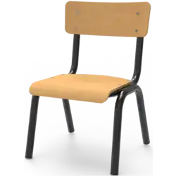 CHAISE SCOLAIRE SDE 4 pieds assise et dossier en applique