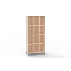 BLOC12 CASES Pr. 45 cm sans porte-Mélaminé Beige-Tube Gris