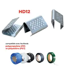 Chapes ouvertes pour feuillard PP et PET 12 mm