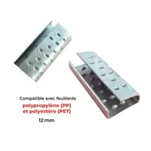 Chapes semi-ouvertes renforcées pour feuillards 12 mm PP et PET