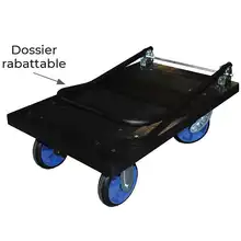 Chariot plastique avec dossier rabattable 300 et 500 kg