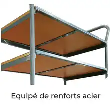 Servante plateau bois 200 kg (2 dimensions)