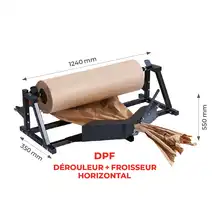 Dérouleur-coupeur-froisseur rouleau papier