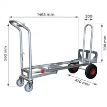 Diable / chariot aluminium 3 en 1 250 / 350 kg