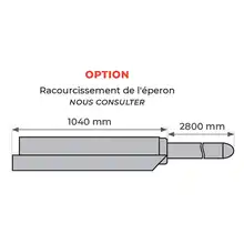 Eperon charge cylindrique enfourchable 510 kg