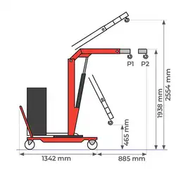 Grue d’atelier porte-à-faux rotative à élévation et extension électriques 500 kg