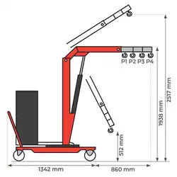 Grue d’atelier porte-à-faux rotative manuelle 500 kg