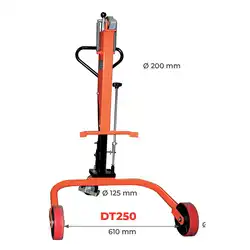 Chariot porte-fût 220 litres à rebord 250 kg