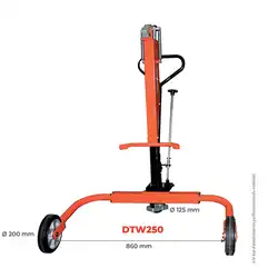 Chariot porte-fût 220 litres à rebord 250 kg