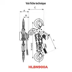 Palan manuel à levier premium 750 à 9000 kg