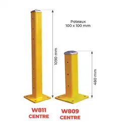 Poteau et lisse de protection