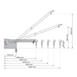 Potence télescopique inclinable 4500 kg