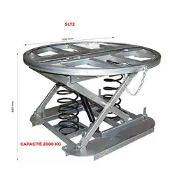 Table élévatrice à niveau constant galvanisée plateau rotatif 2000 kg