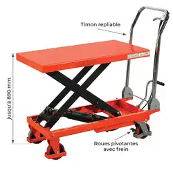 Table élévatrice manuelle économique 150 à 500 kg