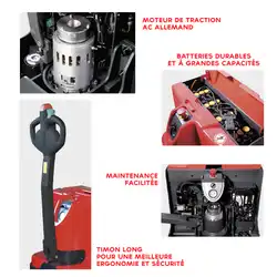 Transpalette électrique à conducteur accompagnant 1600 kg