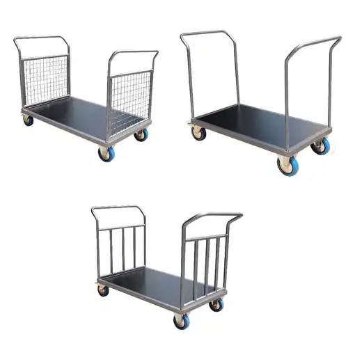 Chariot acier 1200 x 800 mm modulable 1 ou 2 timons 300 à 500 kg