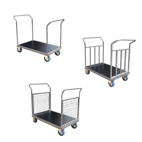 Chariot acier 1000 x 700 mm modulable 1 ou 2 timons 300 à 500 kg