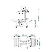 Machine à poser l'adhésif économique