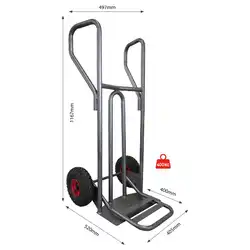 Diable acier incurvé poignée fermée et bavette rabattable 400 kg