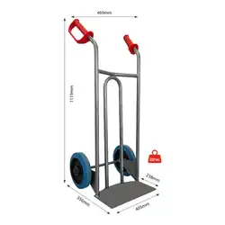 Diable acier avec tablier incurvé et poignées de garde 250 kg