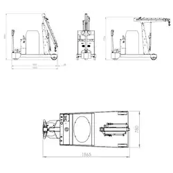 Grue d'atelier porte-à-faux  motorisée à mât fixe et double extension électrique 1000 kg