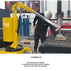 Grue d'atelier porte-à-faux à mât rotatif et déplacement manuel 200 kg