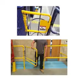 Pivoting adjustable spring-loaded safety gate