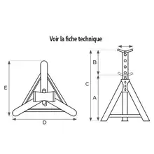Pin jack-stand 1500 to 16 000 kg