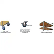 Timber shelf trolley 200 kg (2 sizes)