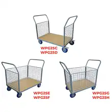 Timber platform trolley with mesh backrest 250 kg