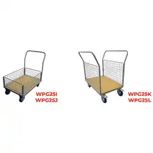 Timber platform trolley with mesh backrest 250 kg