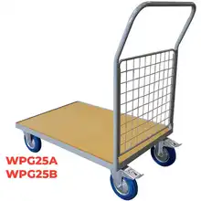 Timber platform trolley with mesh backrest 250 kg