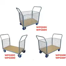 Timber platform trolley with mesh backrest 500 kg