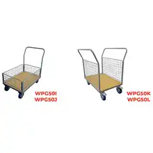 Timber platform trolley with mesh backrest 500 kg