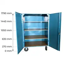 Mesh or solid metal shelf trolley 300 kg