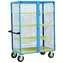 Mesh or solid metal shelf trolley 300 kg