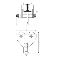 Manual hoist trolley 500 to 10000 kg
