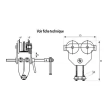 Quick installation beam clamp trolley 1000 to 3000 kg
