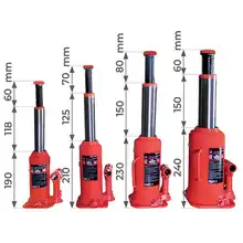Single-cylinder rod bottle jack 3000 to 32000 kg