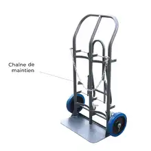 Double cylinder hand truck with retractable stand 200 kg