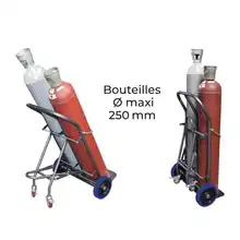 Double cylinder hand truck with retractable stand 200 kg