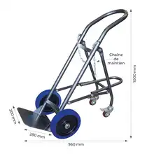 Single cylinder hand truck with retractable stand 120 kg