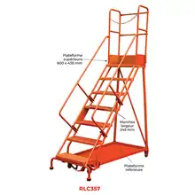 Heavy-duty rolling safety ladder with step-lock and 7 different heights