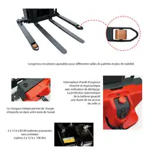 Electric walkie stacker with mast and straddle legs 1000 kg